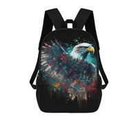 sinyumoney 3D Printed Backpack Eagle Art Print Poster-1 Children's School Bags Rucksacks High Capacity Travel Kids School Bag Fashion Book Bags Boy Girl Back Pack 17inch