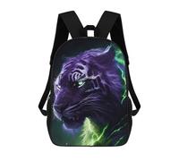 sinyumoney 3D Printed Backpack Electric Tiger Portrait -8 Children's School Bags Book Bags Travel Lightweight Backpack Boys Girls School Bag for Middle School Students 17inch