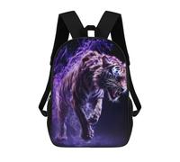 sinyumoney 3D Printed Backpack Electric Tiger Roar -2 Children's School Bags Book Bags Travel Lightweight Backpack Boys Girls School Bag for Middle School Students 17inch