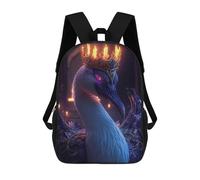 sinyumoney 3D Printed Backpack Enchanted Crow A Mystical Portrait Children's School Bags Rucksacks High Capacity Travel Kids School Bag Fashion Book Bags Boy Girl Back Pack 17inch