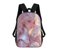sinyumoney 3D Printed Backpack Enchanted Fairy Tale Princess with Kitten Children's School Bags Book Bags Travel Lightweight Backpack Boys Girls School Bag for Middle School Students 17inch