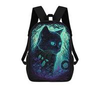 sinyumoney 3D Printed Backpack Enchanted Forest Cat -2 Children's School Bags Book Bags Travel Lightweight Backpack Boys Girls School Bag for Middle School Students 17inch
