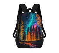 sinyumoney 3D Printed Backpack Enchanted Forest Galaxy Children's School Bags Rucksacks High Capacity Travel Kids School Bag Fashion Book Bags Boy Girl Back Pack 17inch