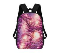 sinyumoney 3D Printed Backpack Enchanted Pink Blossom Forest Children's School Bags Book Bags Travel Lightweight Backpack Boys Girls School Bag for Middle School Students 17inch