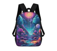 sinyumoney 3D Printed Backpack Fantasy Forest Glow Children's School Bags Book Bags Travel Lightweight Backpack Boys Girls School Bag for Middle School Students 17inch
