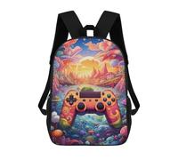 sinyumoney 3D Printed Backpack Fantasy Game Controller Artwork -10 Children's School Bags Rucksacks High Capacity Travel Kids School Bag Fashion Book Bags Boy Girl Back Pack 17inch