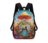 sinyumoney 3D Printed Backpack Fantasy Mushroom Kingdom Children's School Bags Rucksacks High Capacity Travel Kids School Bag Fashion Book Bags Boy Girl Back Pack 17inch