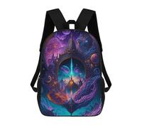 sinyumoney 3D Printed Backpack Fantasy Portal to Another World -1 Children's School Bags Rucksacks High Capacity Travel Kids School Bag Fashion Book Bags Boy Girl Back Pack 17inch