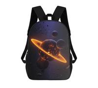 sinyumoney 3D Printed Backpack Fiery Planet with Rings Children's School Bags Book Bags Travel Lightweight Backpack Boys Girls School Bag for Middle School Students 17inch