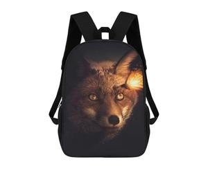 sinyumoney 3D Printed Backpack Fox And Glowing Butterfly Children's School Bags Book Bags Travel Lightweight Backpack Boys Girls School Bag for Middle School Students 17inch