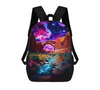 sinyumoney 3D Printed Backpack Galactic Desert Oasis -1 Children's School Bags Book Bags Travel Lightweight Backpack Boys Girls School Bag for Middle School Students 17inch