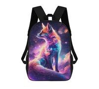 sinyumoney 3D Printed Backpack Galactic Fox Portrait -5 Children's School Bags Book Bags Travel Lightweight Backpack Boys Girls School Bag for Middle School Students 17inch