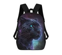 sinyumoney 3D Printed Backpack Galactic Leopard Portrait-6 Children's School Bags Rucksacks High Capacity Travel Kids School Bag Fashion Book Bags Boy Girl Back Pack 17inch