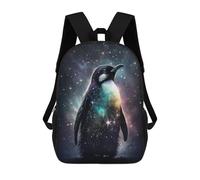 sinyumoney 3D Printed Backpack Galactic Penguin in Space Children's School Bags Book Bags Travel Lightweight Backpack Boys Girls School Bag for Middle School Students 17inch
