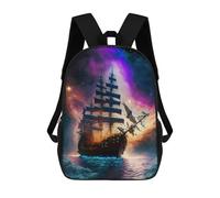 sinyumoney 3D Printed Backpack Galactic Sailing Adventure Children's School Bags Rucksacks High Capacity Travel Kids School Bag Fashion Book Bags Boy Girl Back Pack 17inch