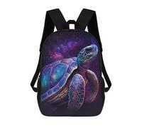 sinyumoney 3D Printed Backpack Galactic Sea Turtle Art Print-1 Children's School Bags Book Bags Travel Lightweight Backpack Boys Girls School Bag for Middle School Students 17inch