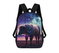 sinyumoney 3D Printed Backpack Galactic Sheep on The Beach Children's School Bags Book Bags Travel Lightweight Backpack Boys Girls School Bag for Middle School Students 17inch