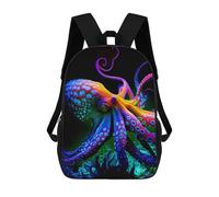 sinyumoney 3D Printed Backpack Glowing Octopus Artwork-1 Children's School Bags Book Bags Travel Lightweight Backpack Boys Girls School Bag for Middle School Students 17inch