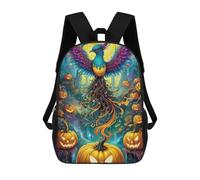 sinyumoney 3D Printed Backpack Halloween Phoenix Forest Children's School Bags Rucksacks High Capacity Travel Kids School Bag Fashion Book Bags Boy Girl Back Pack 17inch