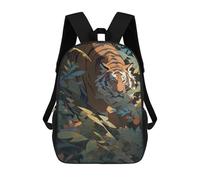 sinyumoney 3D Printed Backpack Hidden Tiger in Shadows Children's School Bags Rucksacks High Capacity Travel Kids School Bag Fashion Book Bags Boy Girl Back Pack 17inch