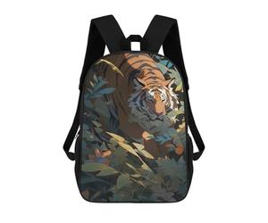 sinyumoney 3D Printed Backpack Hidden Tiger in Shadows Children's School Bags Rucksacks High Capacity Travel Kids School Bag Fashion Book Bags Boy Girl Back Pack 17inch