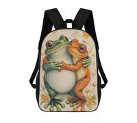 sinyumoney 3D Printed Backpack Hugging Frogs Children's School Bags Book Bags Travel Lightweight Backpack Boys Girls School Bag for Middle School Students 17inch