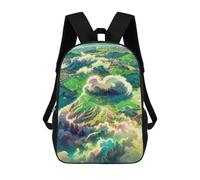 sinyumoney 3D Printed Backpack Island Above The Clouds Children's School Bags Book Bags Travel Lightweight Backpack Boys Girls School Bag for Middle School Students 17inch