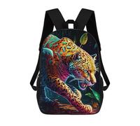 sinyumoney 3D Printed Backpack Jaguar in Vibrant Jungle Children's School Bags Rucksacks High Capacity Travel Kids School Bag Fashion Book Bags Boy Girl Back Pack 17inch