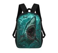 sinyumoney 3D Printed Backpack Jawsome Horror Poster Children's School Bags Rucksacks High Capacity Travel Kids School Bag Fashion Book Bags Boy Girl Back Pack 17inch