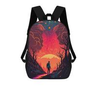 sinyumoney 3D Printed Backpack Journey Through The Fiery Forest Children's School Bags Rucksacks High Capacity Travel Kids School Bag Fashion Book Bags Boy Girl Back Pack 17inch