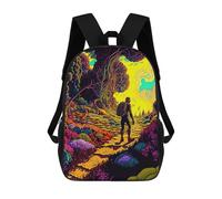 sinyumoney 3D Printed Backpack Journey Through Vibrant Fantasy Children's School Bags Book Bags Travel Lightweight Backpack Boys Girls School Bag for Middle School Students 17inch