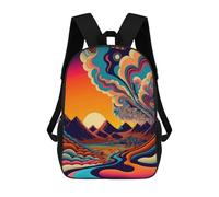 sinyumoney 3D Printed Backpack Landscape-7 Children's School Bags Book Bags Travel Lightweight Backpack Boys Girls School Bag for Middle School Students 17inch