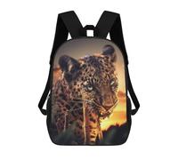 sinyumoney 3D Printed Backpack Leopard Sunset Majesty Children's School Bags Rucksacks High Capacity Travel Kids School Bag Fashion Book Bags Boy Girl Back Pack 17inch