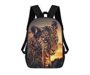 sinyumoney 3D Printed Backpack Leopard Sunset Majesty Children's School Bags Rucksacks High Capacity Travel Kids School Bag Fashion Book Bags Boy Girl Back Pack 17inch