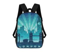sinyumoney 3D Printed Backpack London Children's School Bags Rucksacks High Capacity Travel Kids School Bag Fashion Book Bags Boy Girl Back Pack 17inch