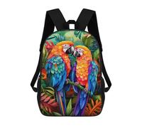 sinyumoney 3D Printed Backpack Macaws in Tropical Paradise Children's School Bags Rucksacks High Capacity Travel Kids School Bag Fashion Book Bags Boy Girl Back Pack 17inch