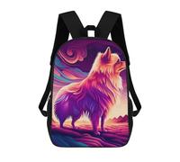 sinyumoney 3D Printed Backpack Magical Dog in Vibrant Landscape Children's School Bags Rucksacks High Capacity Travel Kids School Bag Fashion Book Bags Boy Girl Back Pack 17inch