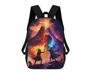 sinyumoney 3D Printed Backpack Magical Duel at Volcano's Peak Children's School Bags Rucksacks High Capacity Travel Kids School Bag Fashion Book Bags Boy Girl Back Pack 17inch