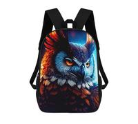 sinyumoney 3D Printed Backpack Magical Fire Owl Artwork Children's School Bags Rucksacks High Capacity Travel Kids School Bag Fashion Book Bags Boy Girl Back Pack 17inch