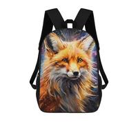 sinyumoney 3D Printed Backpack Magical Fox Portrait -3 Children's School Bags Book Bags Travel Lightweight Backpack Boys Girls School Bag for Middle School Students 17inch