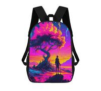 sinyumoney 3D Printed Backpack Magical Sunset with Tree Children's School Bags Rucksacks High Capacity Travel Kids School Bag Fashion Book Bags Boy Girl Back Pack 17inch