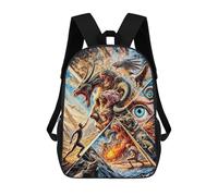 sinyumoney 3D Printed Backpack Man Facing Monsters Children's School Bags Rucksacks High Capacity Travel Kids School Bag Fashion Book Bags Boy Girl Back Pack 17inch