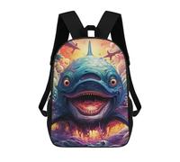 sinyumoney 3D Printed Backpack Monstrous Sea Creature Children's School Bags Book Bags Travel Lightweight Backpack Boys Girls School Bag for Middle School Students 17inch