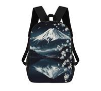 sinyumoney 3D Printed Backpack Mount Fuji Night Scene Children's School Bags Rucksacks High Capacity Travel Kids School Bag Fashion Book Bags Boy Girl Back Pack 17inch