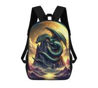 sinyumoney 3D Printed Backpack Mystical Emerald Dragon Children's School Bags Book Bags Travel Lightweight Backpack Boys Girls School Bag for Middle School Students 17inch