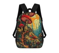 sinyumoney 3D Printed Backpack Mystical Mushroom Forest-2 Children's School Bags Book Bags Travel Lightweight Backpack Boys Girls School Bag for Middle School Students 17inch