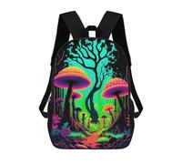 sinyumoney 3D Printed Backpack Mystical Mushroom Forest-7 Children's School Bags Rucksacks High Capacity Travel Kids School Bag Fashion Book Bags Boy Girl Back Pack 17inch