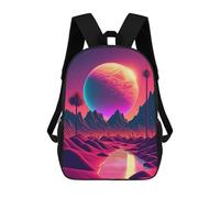 sinyumoney 3D Printed Backpack Neon Desert Oasis -1 Children's School Bags Book Bags Travel Lightweight Backpack Boys Girls School Bag for Middle School Students 17inch