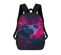 sinyumoney 3D Printed Backpack Neon Koala in Forest Children's School Bags Book Bags Travel Lightweight Backpack Boys Girls School Bag for Middle School Students 17inch