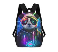 sinyumoney 3D Printed Backpack Neon Panda Artwork Children's School Bags Book Bags Travel Lightweight Backpack Boys Girls School Bag for Middle School Students 17inch